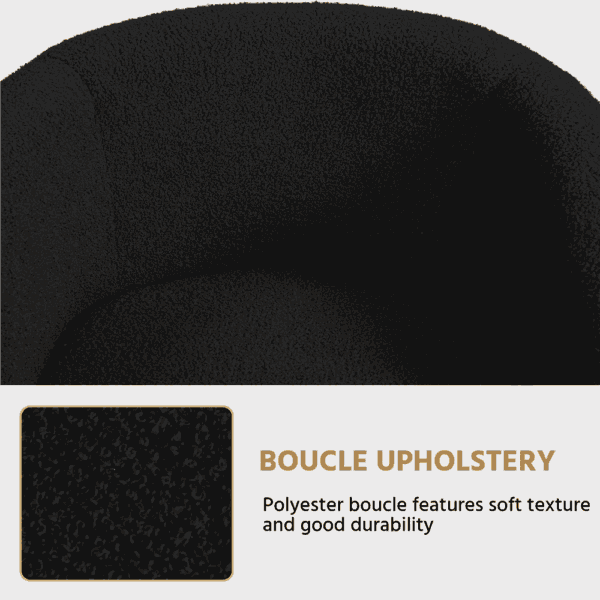 Renwick Set of 2 Boucle Upholstered Club Chair, Black - Image 3