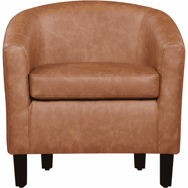 Renwick Faux Leather Barrel Accent Chair for Living Room, Set of 2, Brown - Image 4